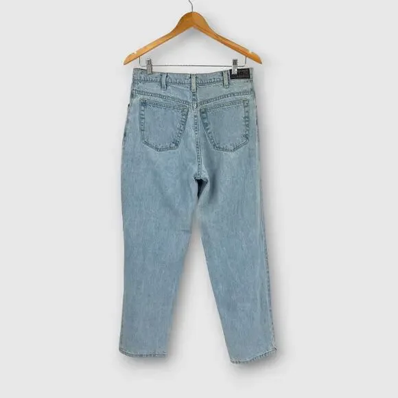 90s Vintage Geoffrey Beene Light Wash Straight Leg Jeans 33x30 100% Cotton Denim - Picture 2 of 8